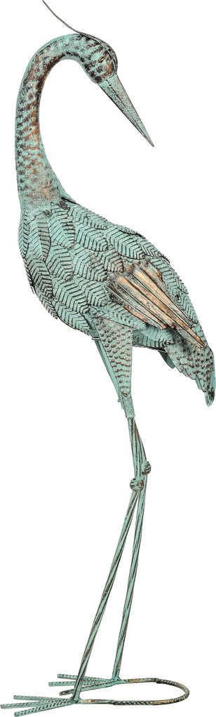 Outsunny fém gém kerti szobor, álló 88 cm, földcsapokkal — teraszra, tópartra, kertdísz (zöld és antik bronz) | Aosom