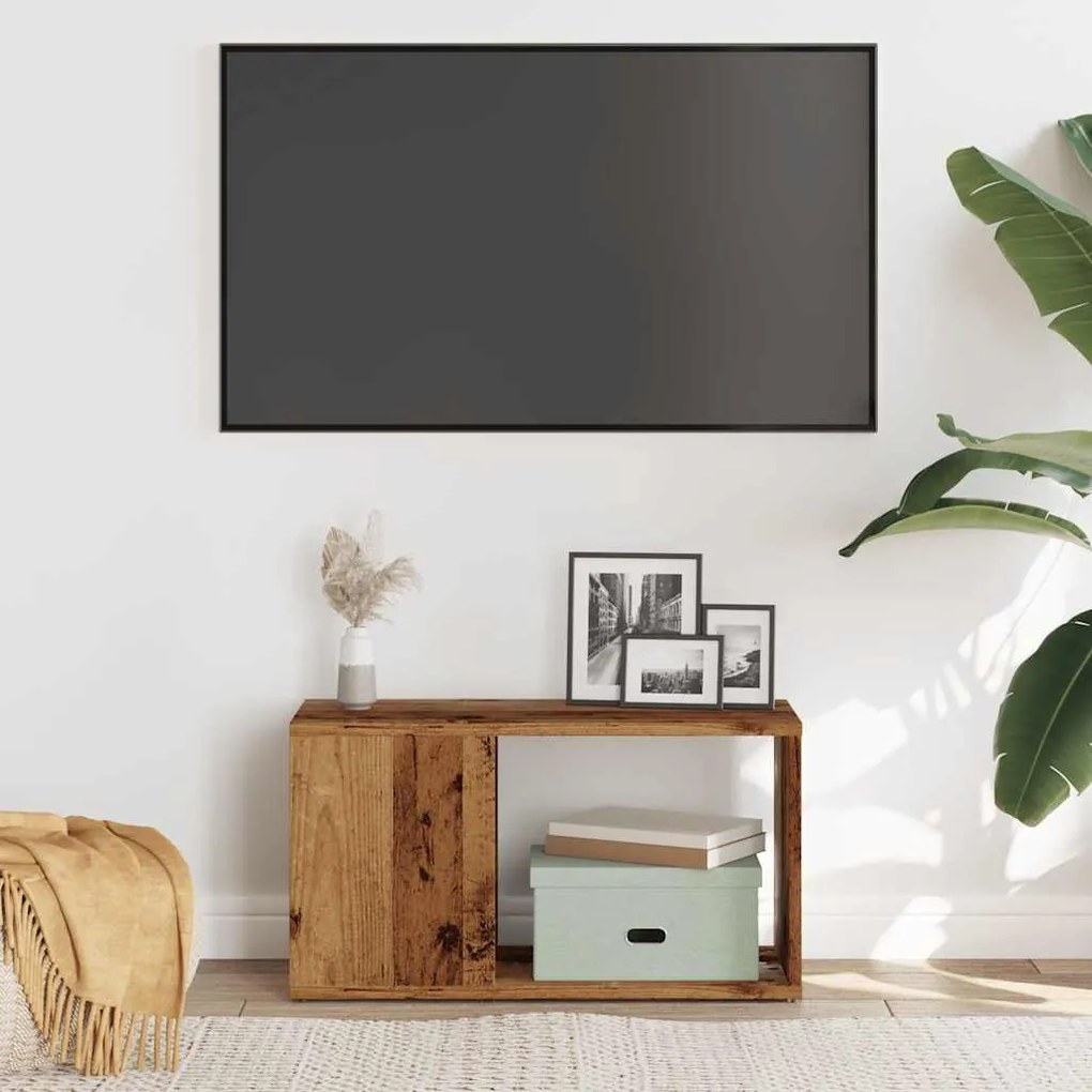 antik hatású szerelt fa TV-szekrény 60 x 24 x 32 cm