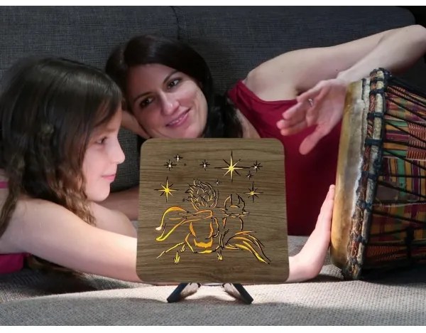 Li-Go 5788/DUB2 - LED asztali dekoráció LED/12W/230V 19x19 cm tölgy/A kis herceg