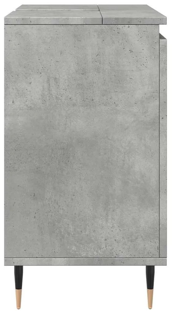 Betonszürke szerelt fa fürdőszobaszekrény 58x33x60 cm