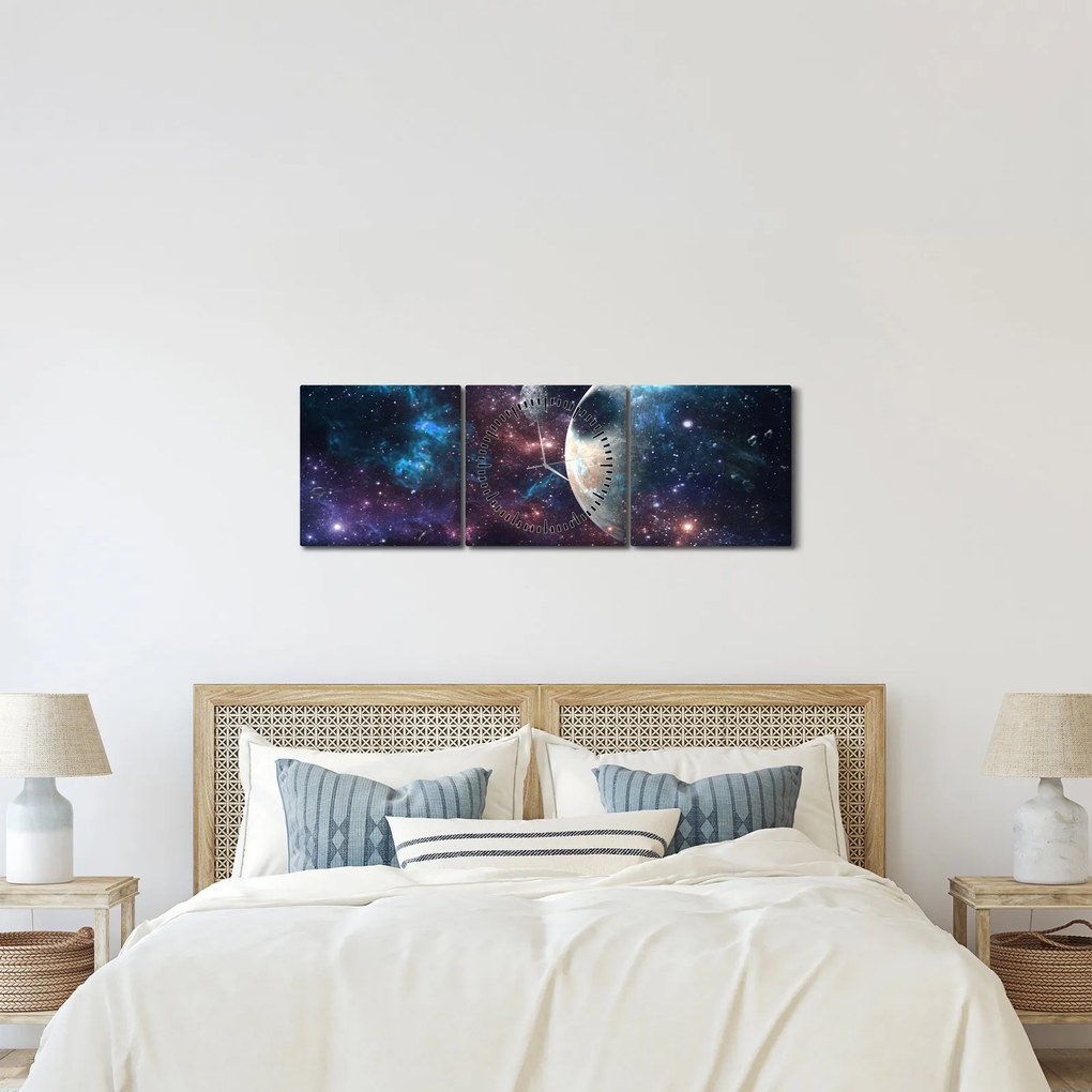 A világegyetem képe (órával) (90x30 cm)