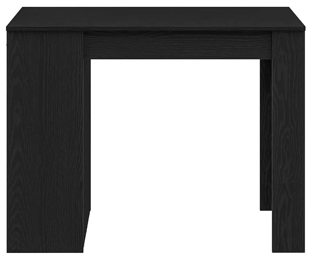 íróasztal fiókkal polccal fekete tölgy 102x62x77,5cm gépelt fa