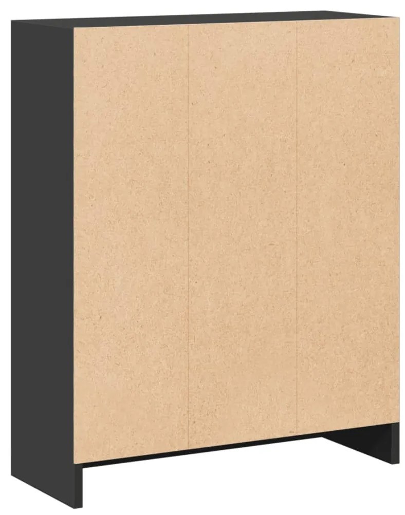 fekete szerelt fa könyvespolc 60 x 24 x 76 cm