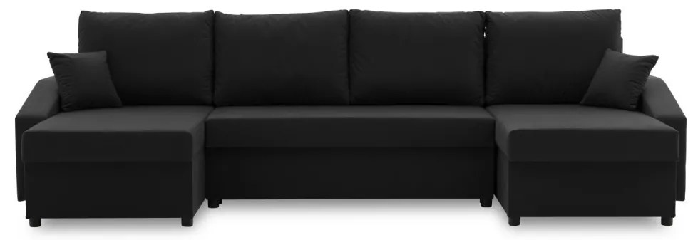 Sparta Plus sarokkanapé, szövet anyag, univerzális oldal, fekete