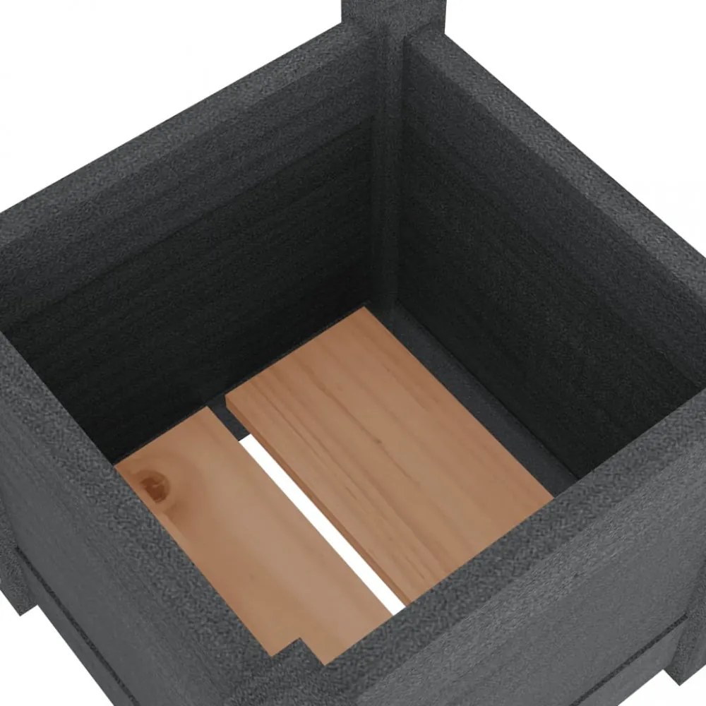 2 db szürke tömör fenyőfa kerti virágtartó 31 x 31 x 31 cm