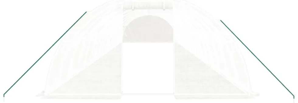 fehér acélvázas melegház 72 m² 18 x 4 x 2 m