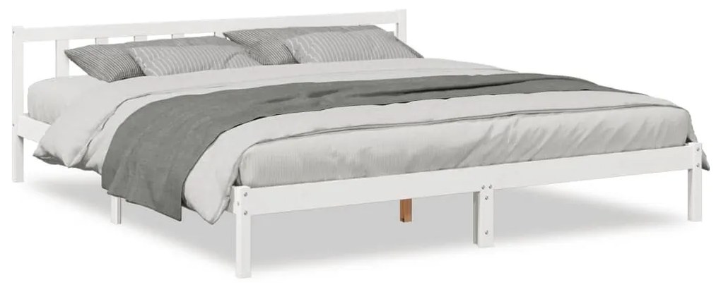 fehér tömör fenyő extra hosszú ágykeret matrac nélkül 180x220cm