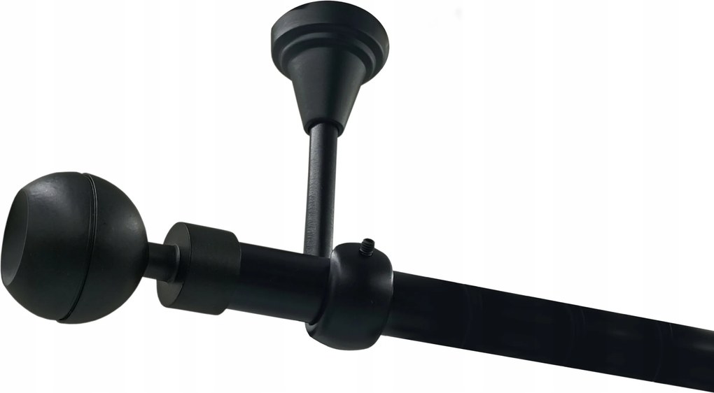 Mennyezeti Függönykarnis Fekete 19 mm Optic 300 cm solo