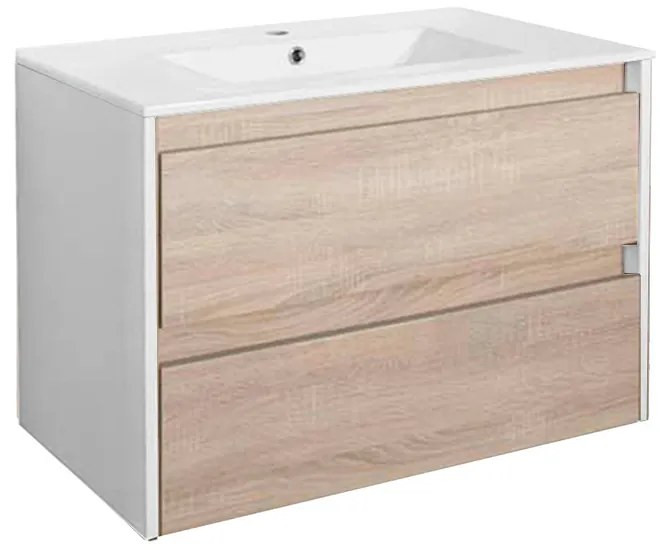 Porto 80 alsó szekrény mosdóval fehér-sonoma tölgy