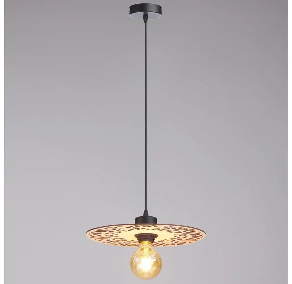 Csillár zsinóron FALCO 1xE27/60W/230V átm. 30 cm bézs