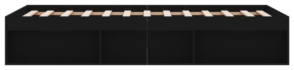 fekete tömör fenyőfa ágykeret 180 x 200 cm