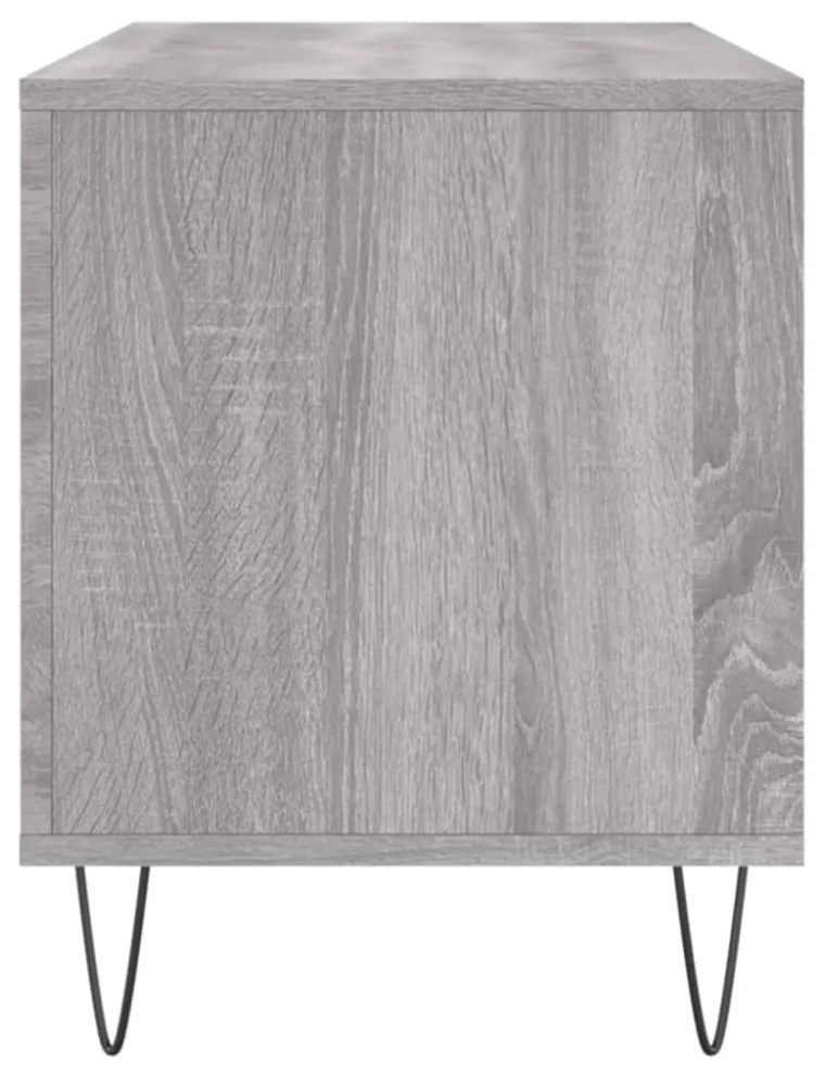 szürke sonoma színű szerelt fa hanglemezszekrény 100x38x48 cm