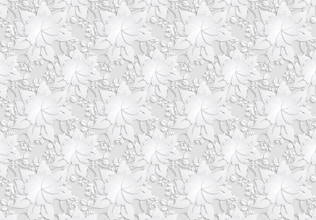 Fotótapéta - Ezüst virágok - minta (152,5x104 cm)