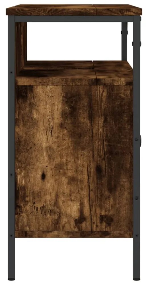 füstölt tölgy szerelt fa fürdőszobai mosdószekrény 80x30x60 cm