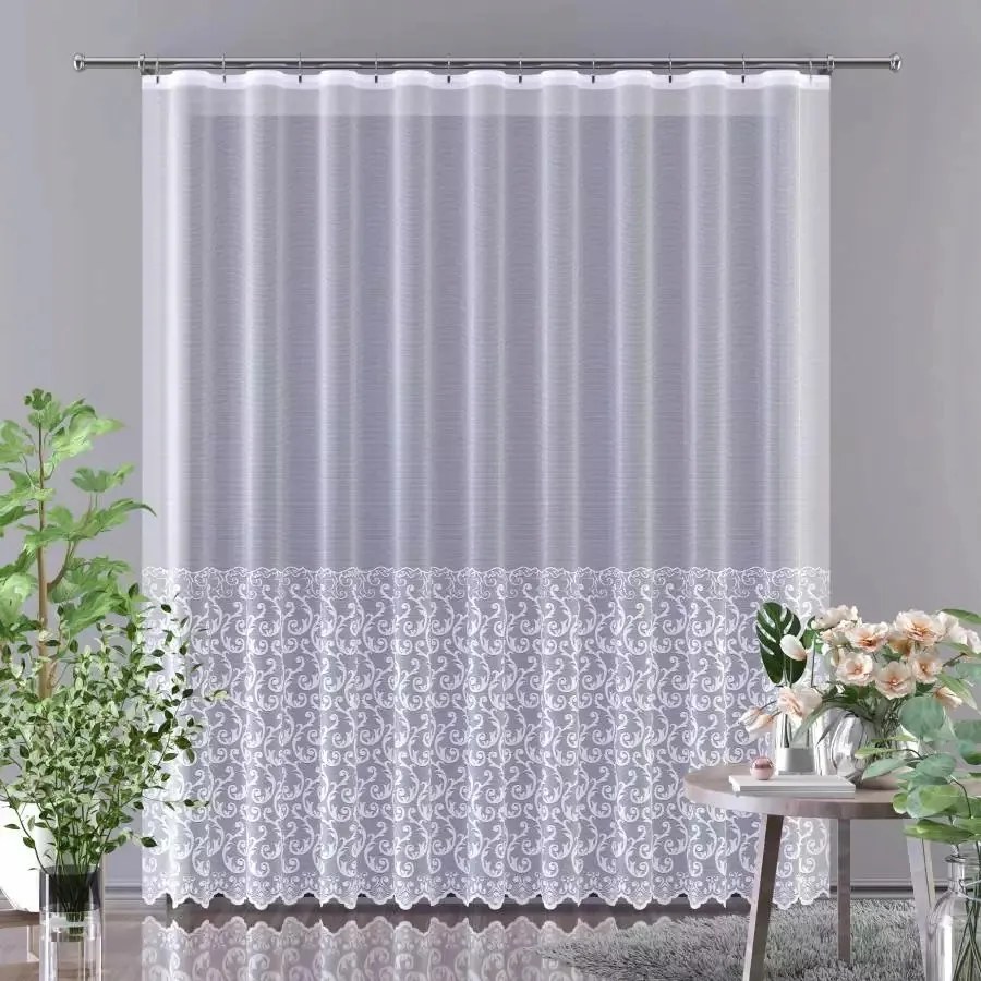 Mg Függöny fényes 630/10 Fehér 200X250 kész szalaggal