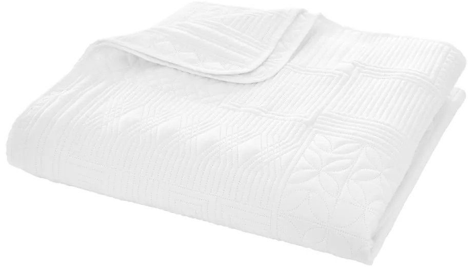 Fehér steppelt ágytakaró 220x230 cm Folkstone Geo – Catherine Lansfield