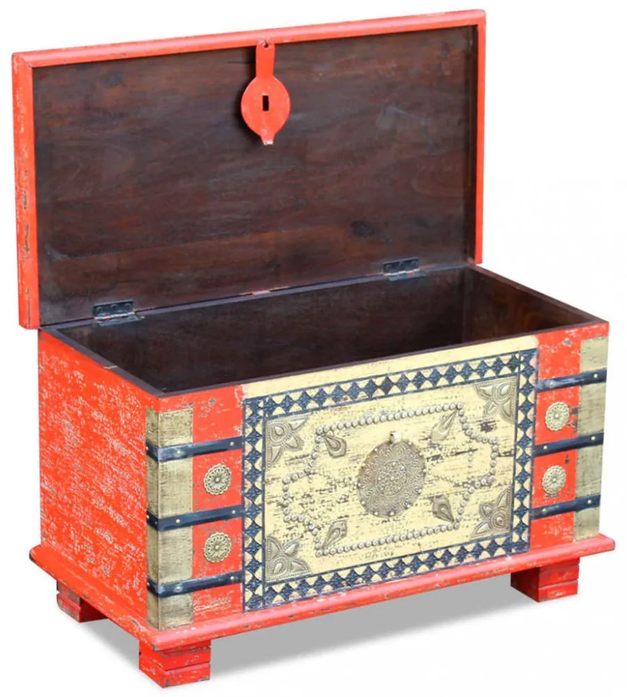 80x40x45 cm Piros mangófa tárolóláda