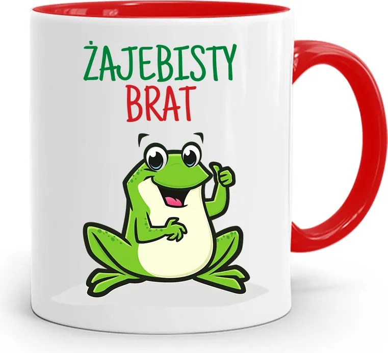 Piros Bögre Ajándék Testvérnek Békás Testvér fényképes nyomtatással