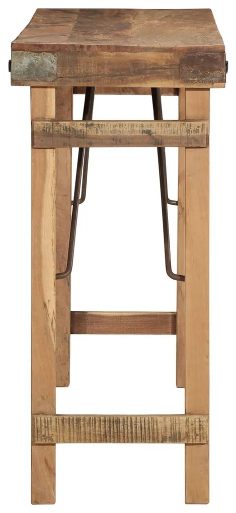 Konzolasztal 110x35x76 cm Tömör Újrahasznosított Fa