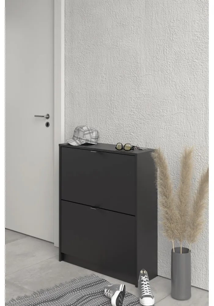 Fekete billenő ajtós cipőtartó Shoes – Tvilum