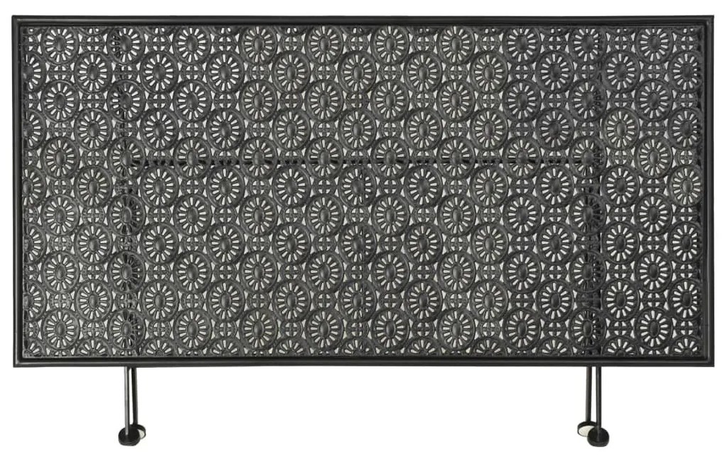 Vintage összecsukható fekete fém dohányzóasztal 100x50x45 cm