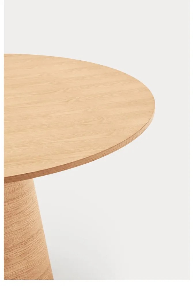 Natúr színű kerek étkezőasztal tölgyfa dekorral ø 65 cm Cep – Teulat