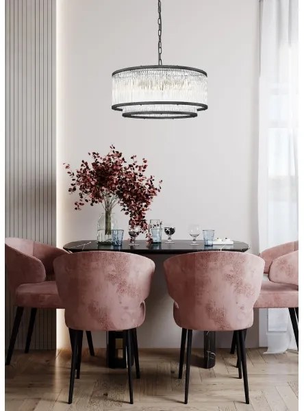 Zuma Line P0528-06H-P7AC - Csillár láncon SERGIO 6xE14/60W/230V fekete