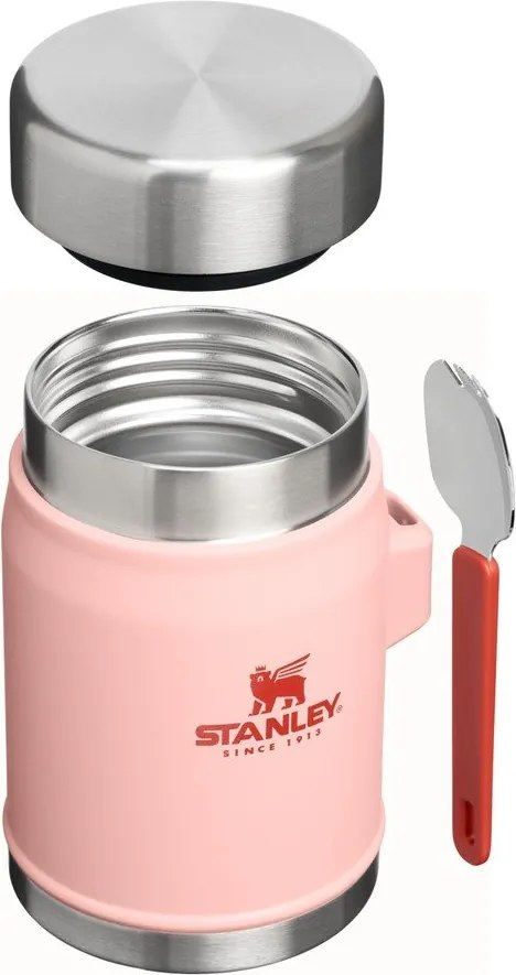 Barackszínű rozsdamentes acél ételtartó termosz 400 ml Legendary Food Jar + Spork Peach Rose – Stanley