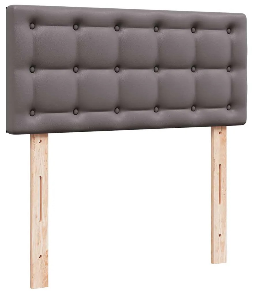 szürke műbőr ottomán ágy matraccal 90x200cm