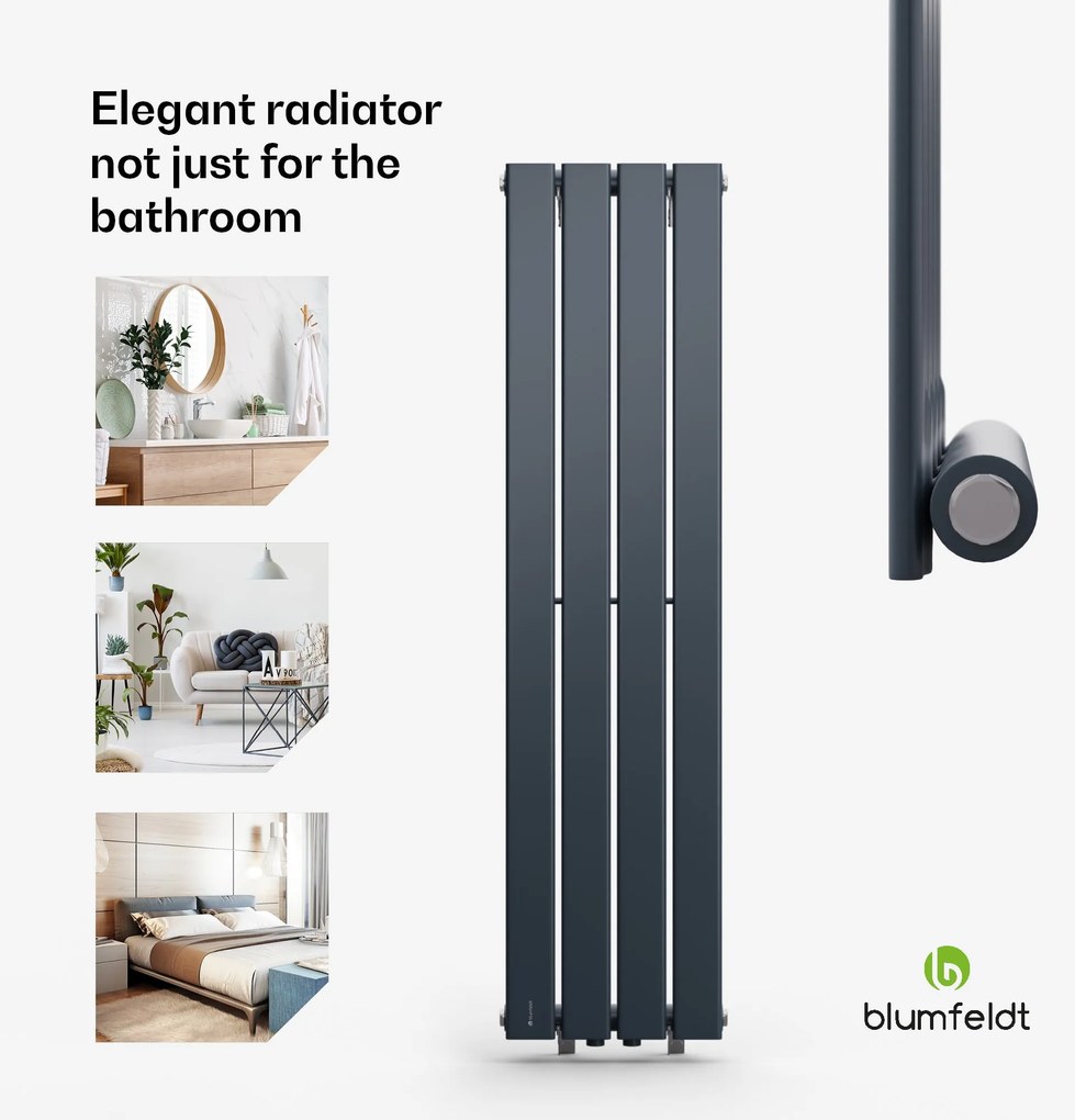 Blumfeldt Ontario, radiátor, 120 x 30, 1/2" csatlakozó, falra szerelhető, 733 W