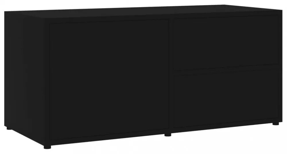 fekete szerelt fa TV-szekrény 80 x 34 x 36 cm