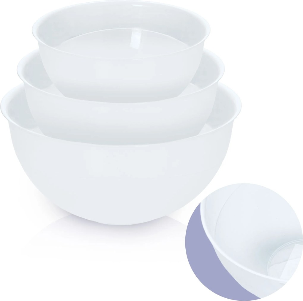 Műanyag Konyhai Tál Kerek Tál Szett 3 Db-os Tál Átlátszó