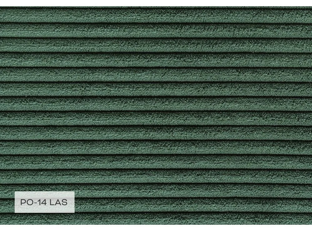 Sötétzöld kordbársony kinyitható sarokkanapé (jobb oldali-U alakú) Brave Dave – Miuform