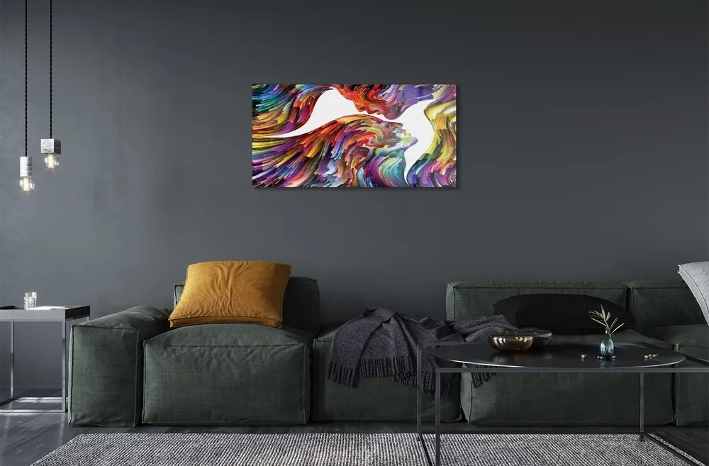 Üvegképek Színes kép arcok 100x50 cm