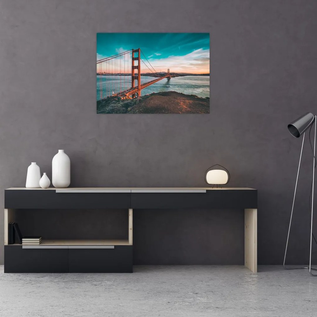 Kép - Golden Gate, San Francisco (üvegen) (70x50 cm)