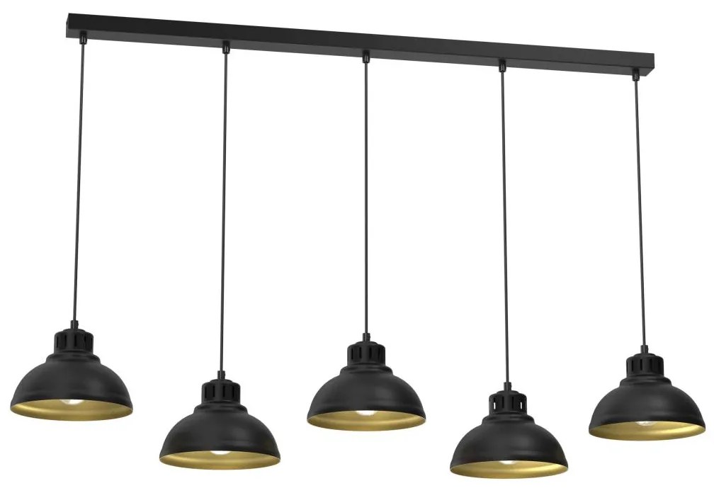 Csillár zsinóron SVEN 5xE27/15W/230V fekete/arany