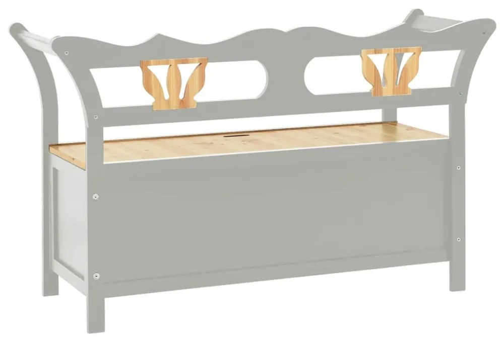 szürke tömör fenyőfa pad 107 x 45 x 75,5 cm