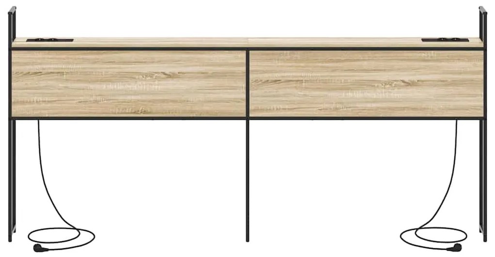 Tárolós Fejtámla Töltő Állomással sonoma tölgy 200 cm Faanyag