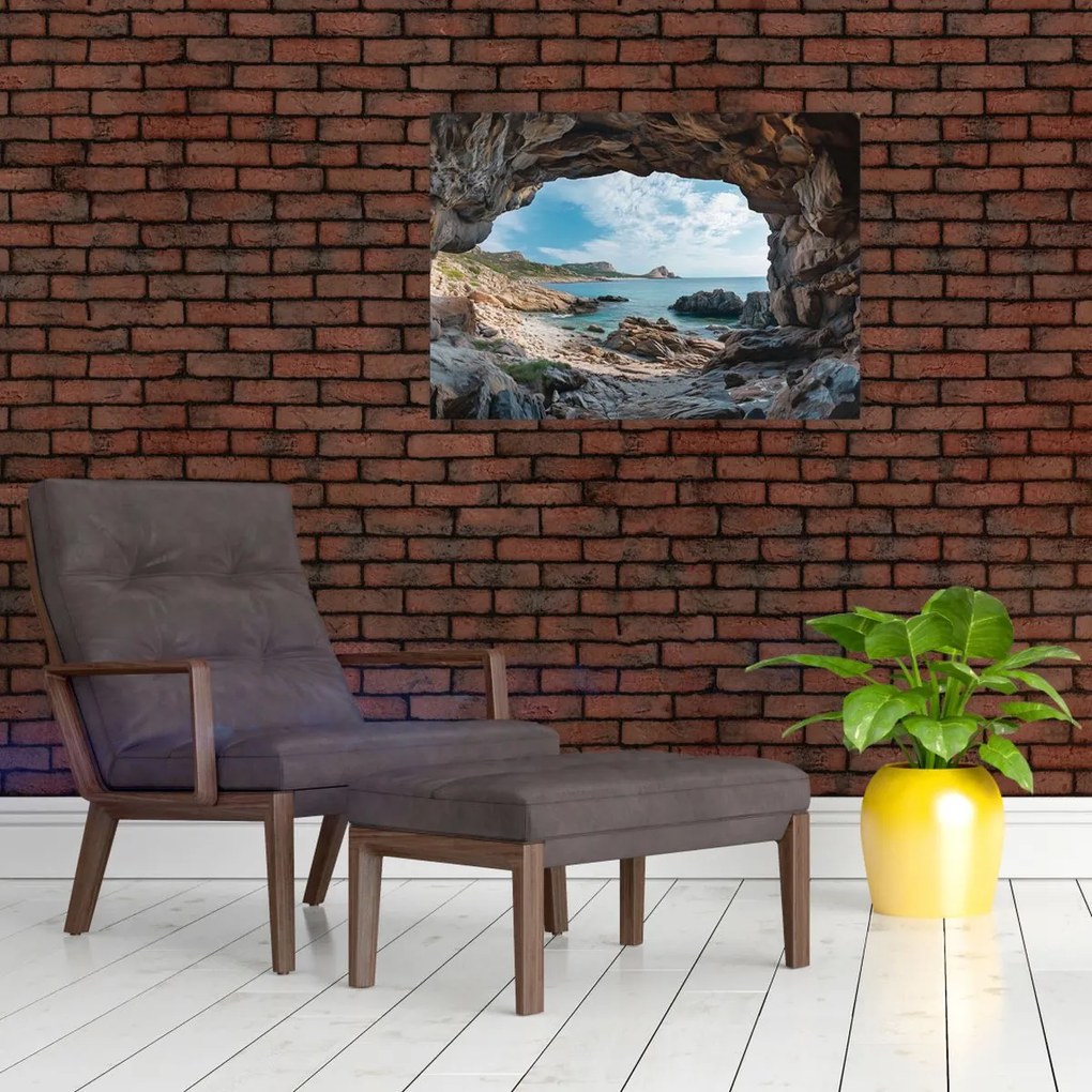 Kép - Barlang a tenger mellett (70x50 cm)