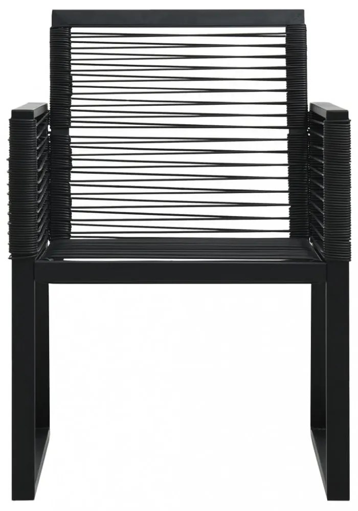 3 részes fekete PVC rattan kültéri étkezőgarnitúra