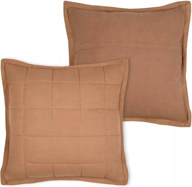 Díszpárna Ellie 45x45cm camel steppelt sárga pamut Boho