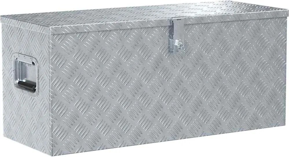 vidaXL ezüstszínű alumínium láda 90,5 x 35 x 40 cm
