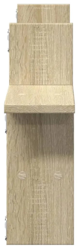 2 db sonoma tölgy színű szerelt fa fali polc 38 x 12 x 38 cm