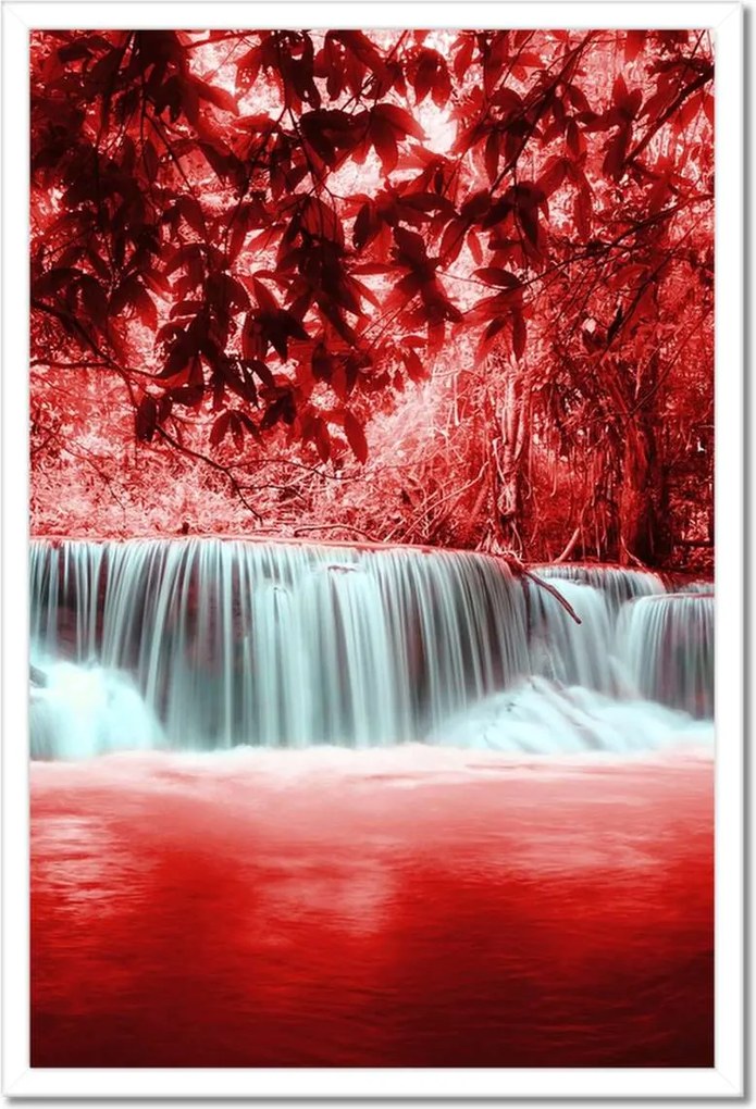 Poszterek keretben 40x60 Piros vízesés Kaszkád