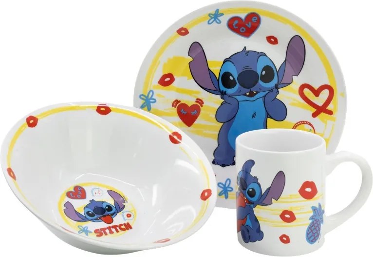 Disney Lilo és Stitch, A csillagkutya Heart porcelán étkészlet Díszdobozban