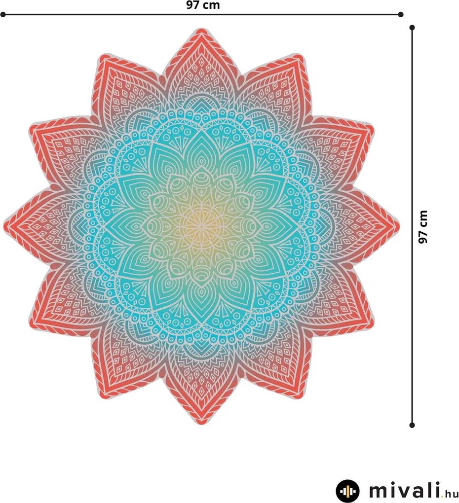 Falmatricák - Mandala pirosos-kék