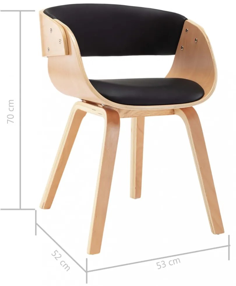 fekete hajlított fa és műbőr étkezőszék