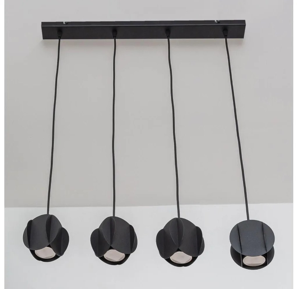 GAMBIT kábeles csillár 4xGU10/10W/230V fekete