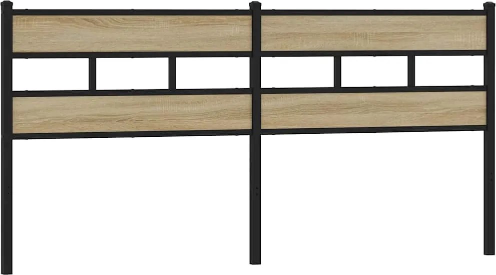 vidaXL sonoma tölgy színű szerelt fa és vas csere fejtámla 193 cm