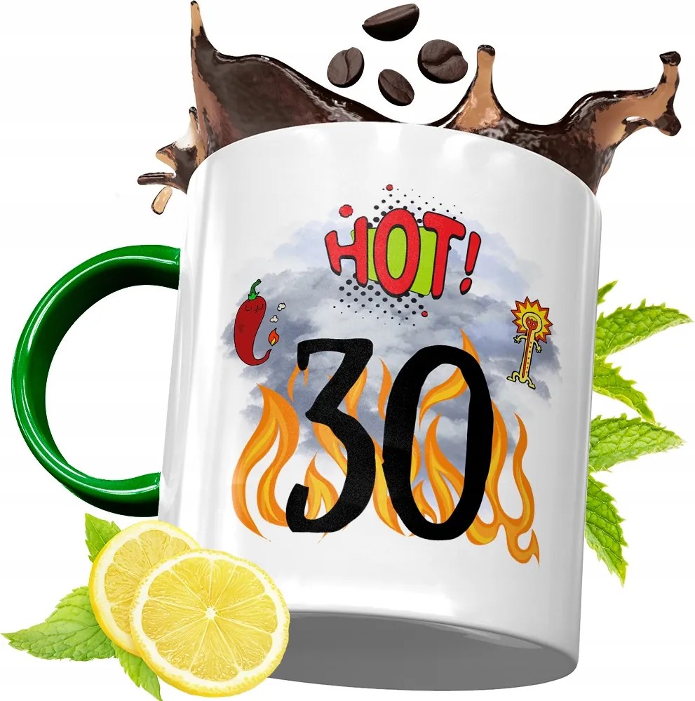 Zöld Bögre 30 30-AS 30-AS Születésnapra Ajándék fényképes nyomattal